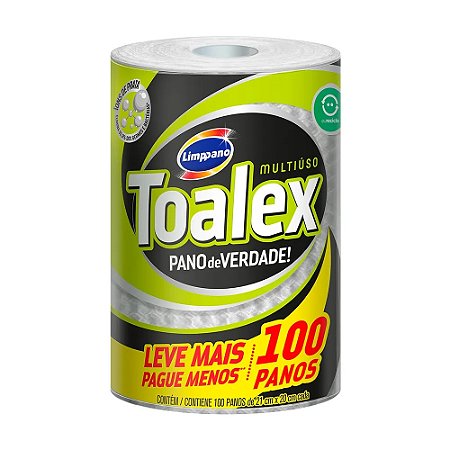 PANO REUTILIZÁVEL TOALEX ROLO C/100 PANOS - LIMPPANO