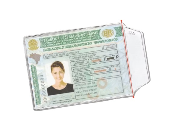 PROTETOR PORTA DOCUMENTOS C/ABA 65MMX90MM C/100 UNIDADES - ACP