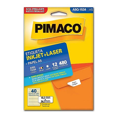ETIQUETA A5Q-1534 12 FOLHAS - PIMACO