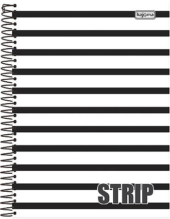 CADERNO 1/4 ESPIRAL CAPA DURA STRIP 192 FOLHAS - KAJOMA