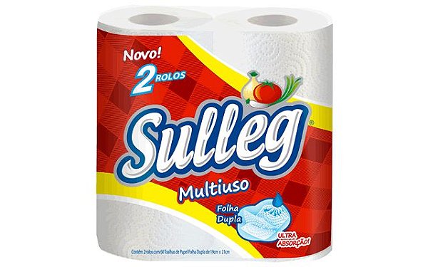 Papel Toalha Branco 2 rolos Com 60 Folhas Snob