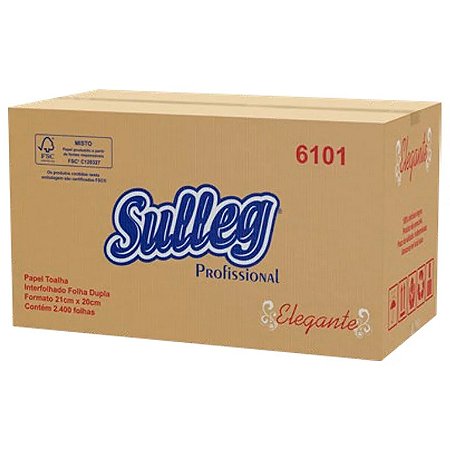 PAPEL TOALHA INTERFOLHADO FOLHA DUPLA C/2400 FLS - SULLEG