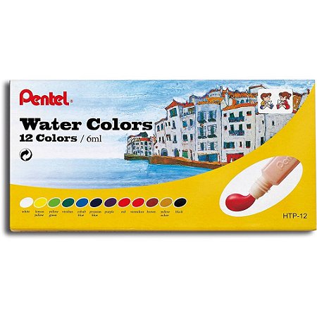AQUARELA HTP WATER COLORS 12 CORES - PENTEL