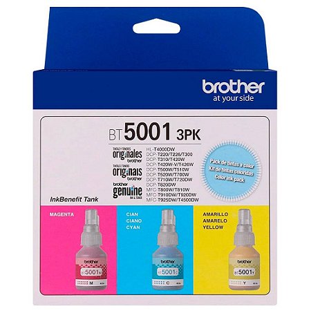 KIT GARRAFA DE TINTA BROTHER BT5001 3PK - 48,8ML