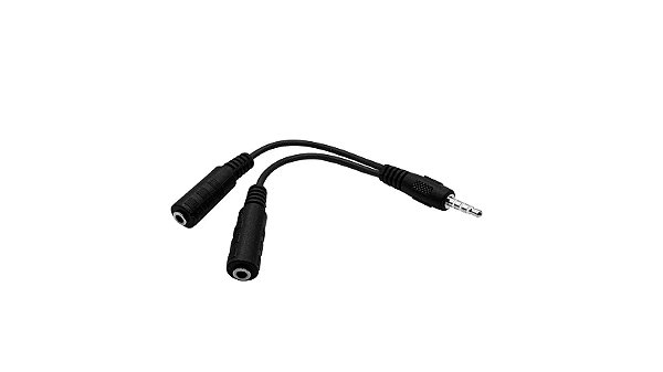 ADAPTADOR P2-P3 COM ACABAMENTO EM NYLON PRETO WI409 - MULTILASER