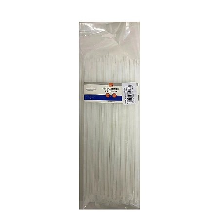 ABRAÇADEIRA DE NYLON 200MMX2,5MM BRANCA C/100 UNIDADES - BRW