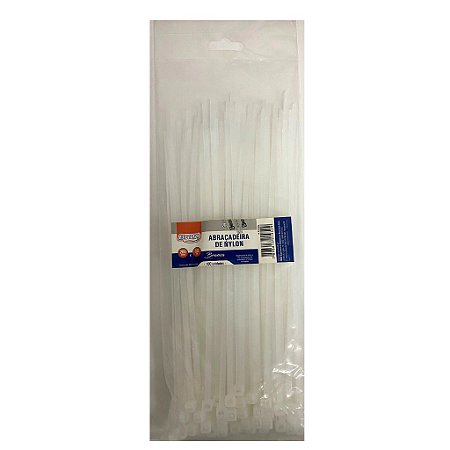 ABRAÇADEIRA DE NYLON 200MMX3,5MM BRANCA C/100 UNIDADES - BRW