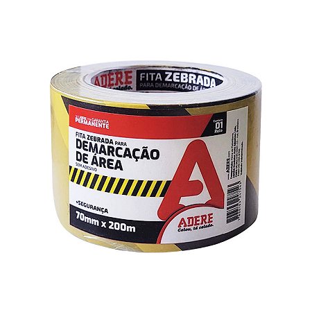 FITA PARA DEMARCAÇÃO DE ÁREA ZEBRADA 70MMX200M - ADERE