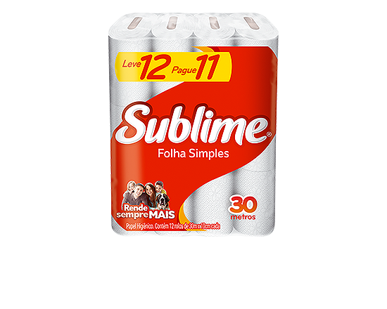 PAPEL HIGIÊNICO FOLHA SIMPLES LEVE 12 PAGUE 11 - SUBLIME