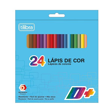LÁPIS DE COR D+ 24 CORES SEXTAVADO  - TILIBRA
