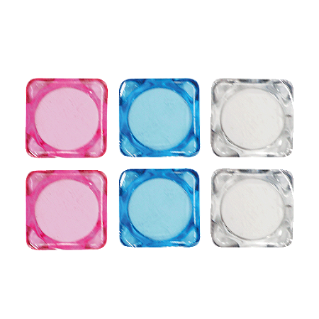 IMÃ MAGNÉTICO 30MM COLORIDO TRANSPARENTE QUADRADO C/6 UNIDADES - KIT