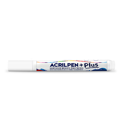 MARCADOR PARA TECIDO ACRILPEN + PLUS 519 BRANCO - ACRILEX