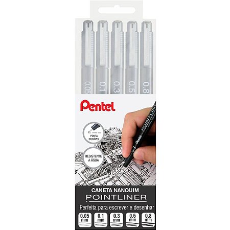 CANETA TÉCNICA POINTLINER C/5 UNIDADES - PENTEL