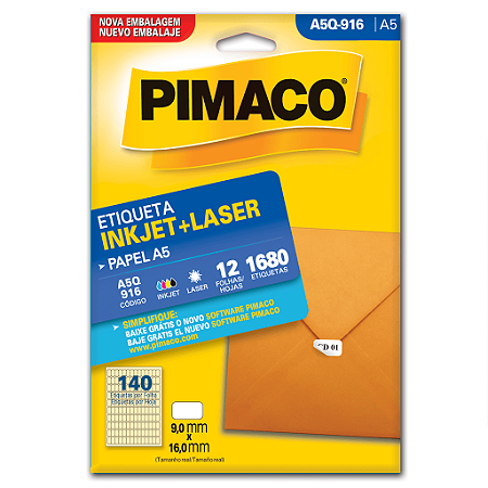 ETIQUETA A5Q-916 12 FOLHAS - PIMACO