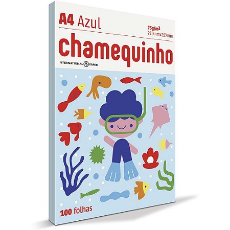 PAPEL CHAMEQUINHO A4 AZUL - 100 FLS