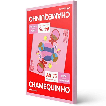 PAPEL CHAMEQUINHO A4 ROSA - 100 FLS