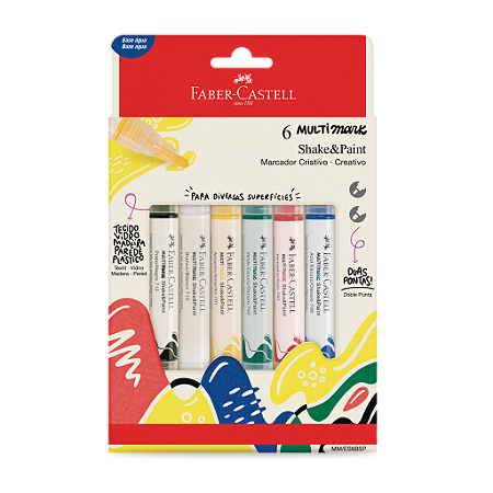MARCADOR MULTIMARK MULTISUPERFÍCIE C/6 CORES BÁSICAS - FABER-CASTELL