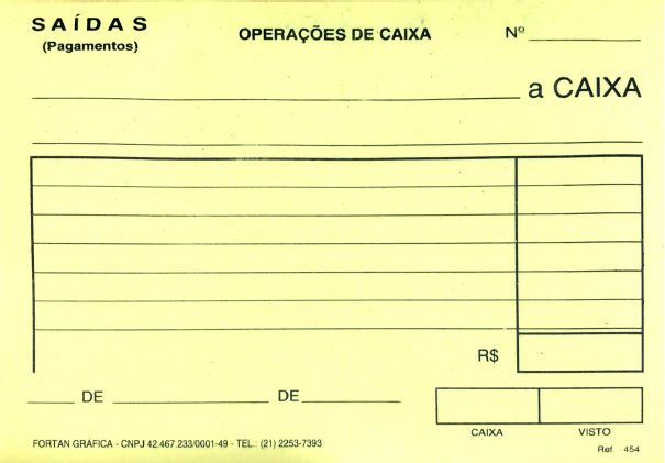 SAÍDA DE CAIXA AMARELO C/50 FLS - FORTAN