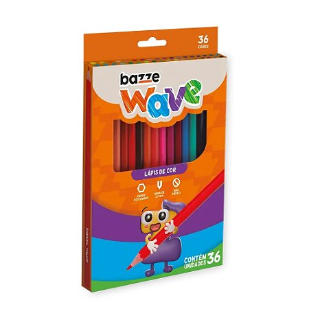 LÁPIS DE COR WAVE 36 CORES - BAZZE