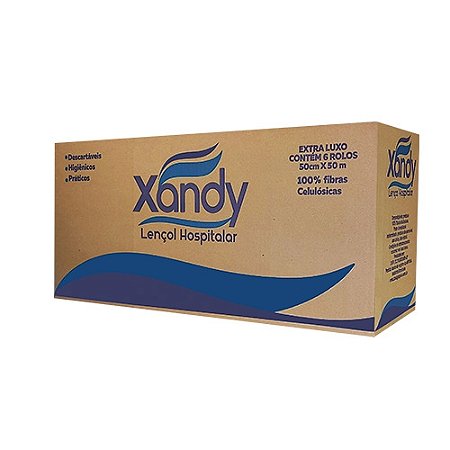 LENÇOL HOSPITALAR EXTRA LUXO 50CMX50M C/6 ROLOS - XANDY