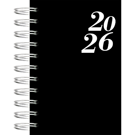 AGENDA ESPIRAL CAPA DURA SINGLE PRETA 2026 160 FLS - KIT