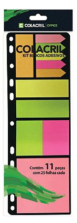 KIT BLOCOS ADESIVOS 275 FLS - COLACRIL