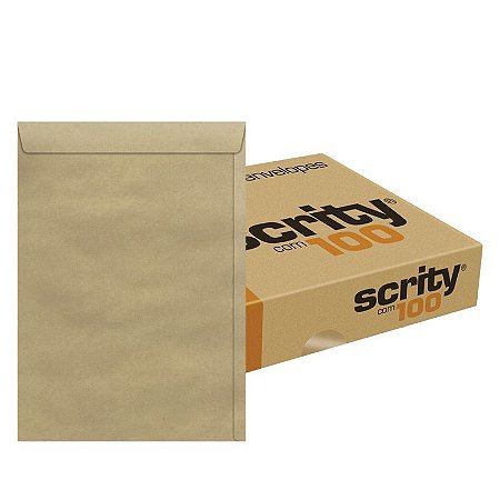 ENVELOPE KRAFT NATURAL 200MMX280MM C/100 UNIDADES - SCRITY