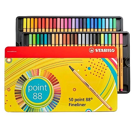 CANETA HIDROGRÁFICA POINT 88 0.4MM C/50 UNIDADES - STABILO