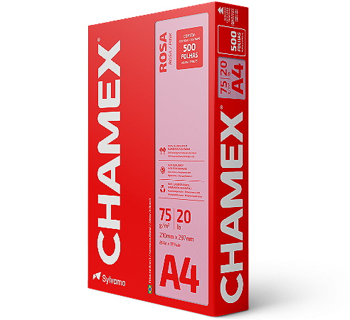 PAPEL CHAMEX COLORS A4 75 210MMX297MM ROSA - 500 FLS