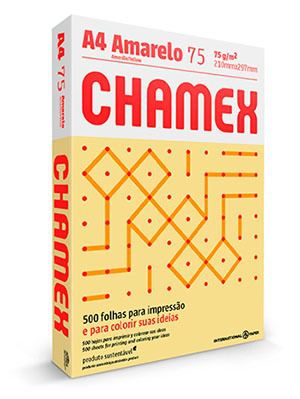 PAPEL CHAMEX COLORS A4 75 210MMX297MM AMARELO - 500 FLS