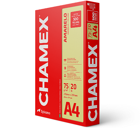 PAPEL CHAMEX COLORS A4 75 210MMX297MM AMARELO - 500 FLS