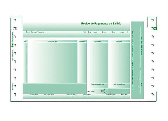 RECIBO DE PAGAMENTO DE SALÁRIO VERDE C/2000 JOGOS - CHIES