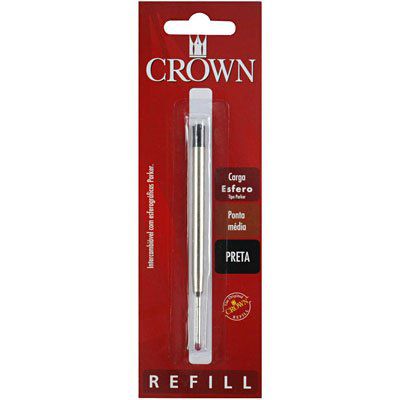 CARGA PARA CANETA ESFEROGRÁFICA PONTA MÉDIA CA14007P PRETA - CROWN