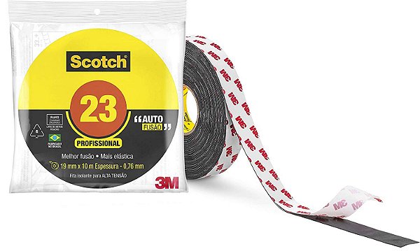 FITA ISOLANTE DE AUTOFUSÃO SCOTCH 23 PRETA 19MMX10M - 3M