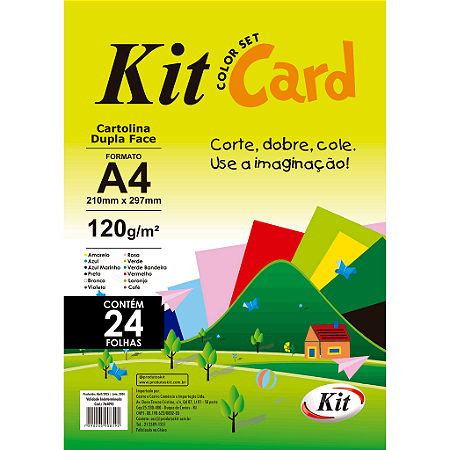 PAPEL COLOR SET KIT CARD A4 COLORIDO 12 CORES C/24FLS - KIT
