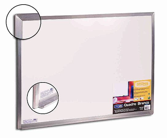 QUADRO BRANCO STANDART MOLDURA ALUMÍNIO 80CMX60CM - CORTIARTE