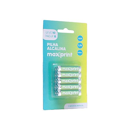 PILHA ALCALINA 1,5V AAA C/10 UNIDADES - MAXPRINT