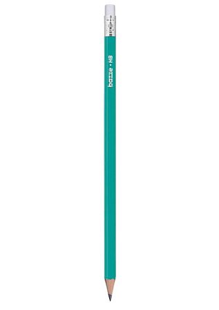 LÁPIS GRAFITE COM BORRACHA TURQUESA HB - BAZZE