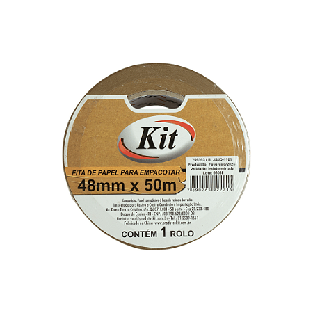 FITA DE PAPEL PARA EMPACOTAR 48MMX50M - KIT