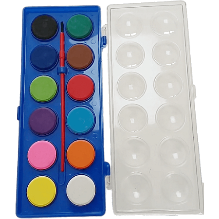 PINTURA AQUARELA ESCOLAR 12 CORES - KIT