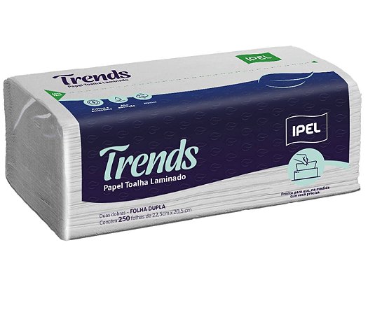 PAPEL TOALHA LAMINADO TRENDS FOLHA DUPLA C/250 FOLHAS - IPEL