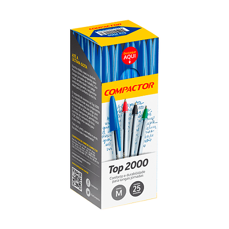 CANETA ESFEROGRÁFICA TOP 2000 AZUL C/25 UNIDADES - COMPACTOR