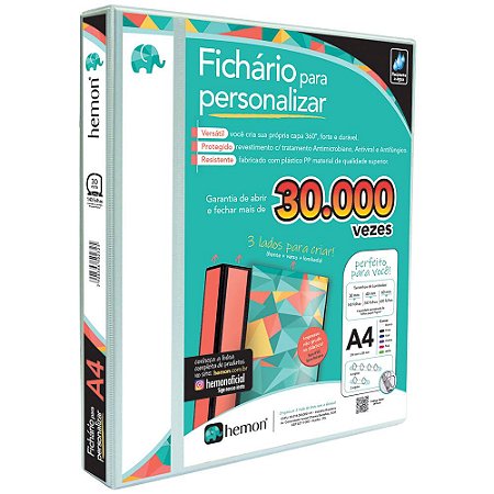 FICHÁRIO BRANCO A4 4 ARGOLAS 3CM - CHIES