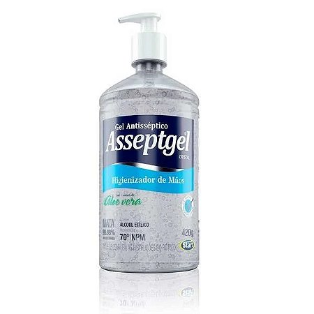 ÁLCOOL EM GEL START QUÍMICA ANTISSÉPTICO ASSEPTGEL CRISTAL - 420G