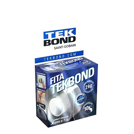 FITA DUPLA FACE 30MMX1M TRANSPARENTE - TEKBOND