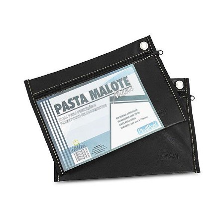 MALOTE EM CORINO COSTURADO 28CMX19CM PRETO C/2 UNIDADES - PLASTPARK