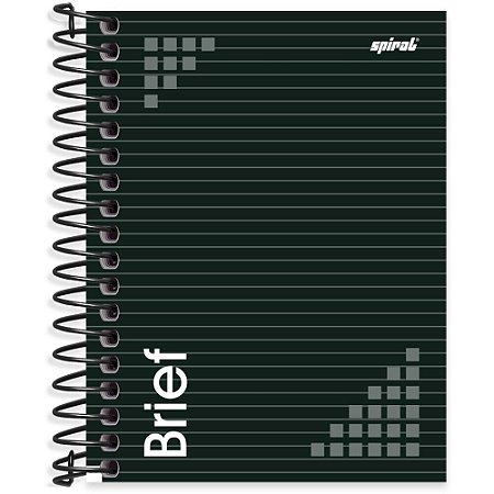CADERNETA 1/8 CAPA DURA BRIEF PRETA 80 FOLHAS - SPIRAL