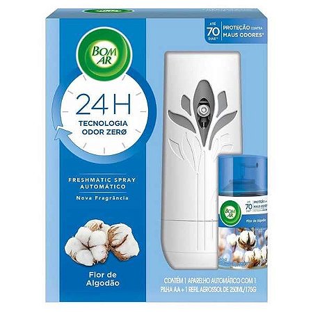 BOM AR AIR WICK FRESHMATIC FLOR DE ALGODÃO APARELHO + REFIL - 250ML