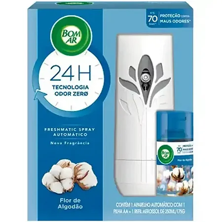 BOM AR FRESHMATIC SPRAY AUTOMÁTICO FLOR DE ALGODÃO APARELHO + REFIL - 250ML
