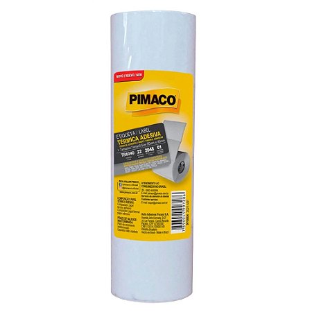 ETIQUETA TÉRMICA TR6040 60X40 1 COLUNA 4 ROLOS 512 ETIQUETAS CADA - PIMACO